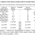 Table 3: Observated Characterics For Fungi Identification