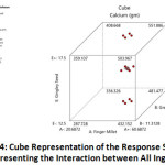 Figure 4: Cube Representation of the Response Surface Plots Representing the Interaction between All Ingredients.