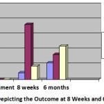 Graph 1: Depicting the Outcome at 8 Weeks and 6 Months.