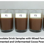 Figure 2: Chocolate Drink Samples with Mixed Formulations of Fermented and Unfermented Cocoa Powder.