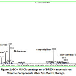 Figure 2: GC – MS Chromatogram of BPEO Nanoemulsion Volatile Components after Six-Month Storage.